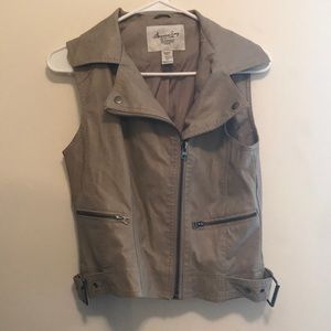 Faux leather vest